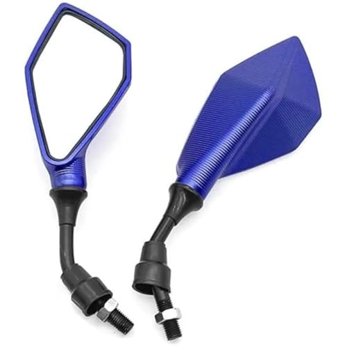 Motorrad Spiegel Set 2 Stück 10 Mm Schraube Universal Motorrad Rückspiegel Weitwinkel Verstellbar Lenker Seite Umkehr Hilfsspiegel Lenkerendenspiegel Motorrad(Blue) von ZGVGFAFLPQ