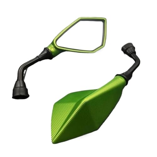 Motorrad Spiegel Set 2 Stück 10 Mm Schraube Universal Motorrad Rückspiegel Weitwinkel Verstellbar Lenker Seite Umkehr Hilfsspiegel Lenkerendenspiegel Motorrad(Green) von ZGVGFAFLPQ