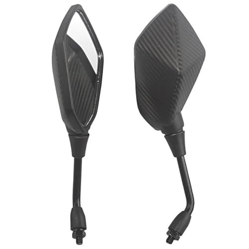 Motorrad Spiegel Set 8 Mm 10 Mm Universal Motorrad Rückspiegel Seite Spiegel Motorrad Modifizierte Zubehör Lenkerendenspiegel Motorrad(Carbon 10 mm) von ZGVGFAFLPQ
