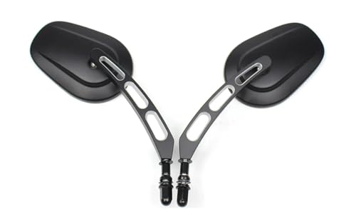 Motorrad Spiegel Set Für Road Für King Für Sportster Für XL883 1200 Für Fatboy Für Dyna Für Softail Für Softail 8 MM Motorrad-Seitenrückspiegel Lenkerendenspiegel Motorrad(Black) von ZGVGFAFLPQ