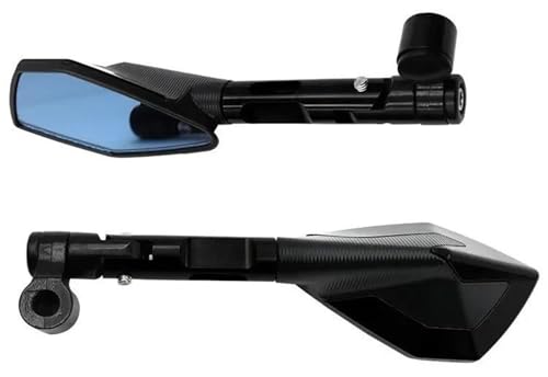 Motorrad Spiegel Set Für YZF-R6 Für YZF R6 Für YZFR6 Für R6 8mm 10mm Motorradspiegel Lenkerspiegel Blau Blendfreies Rückspiegelzubehör Lenkerendenspiegel Motorrad(Black) von ZGVGFAFLPQ