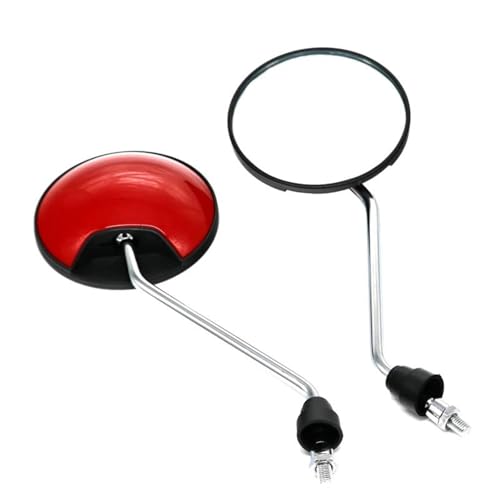 Motorrad Spiegel Set Motorradspiegel Zubehör Universal Motorrad Seitenspiegel Rund Im Uhrzeigersinn 8 Mm 360 Grad Konvex Rückansicht Lenkerendenspiegel Motorrad(Red) von ZGVGFAFLPQ