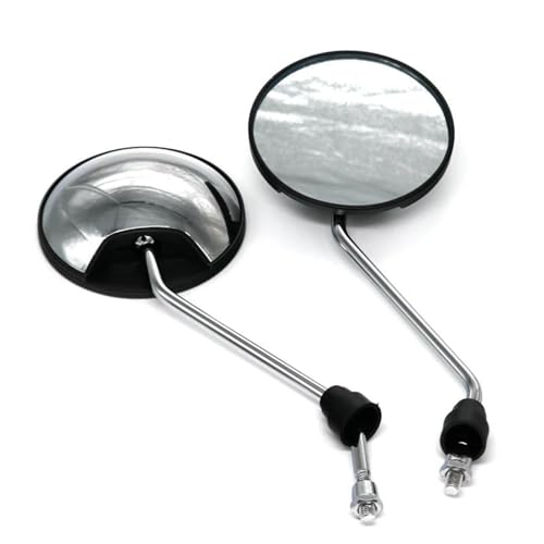 Motorrad Spiegel Set Motorradspiegel Zubehör Universal Motorrad Seitenspiegel Rund Im Uhrzeigersinn 8 Mm 360 Grad Konvex Rückansicht Lenkerendenspiegel Motorrad(Silver) von ZGVGFAFLPQ