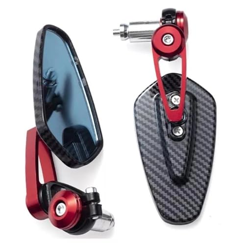 Motorrad Spiegel Set Motorradzubehör 7/8" 22 Mm Motorrad-Rückspiegel Lenkerspiegel Modifizierter Umgekehrter Rückspiegel Lenkerendenspiegel Motorrad(Red) von ZGVGFAFLPQ