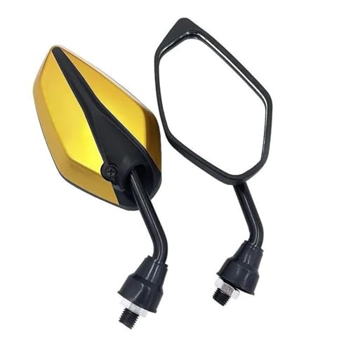 Motorrad Spiegel Set Universal Motorrad Rückspiegel Modifikation Zubehör Umkehr Spiegel Reflektierende Spiegel Ersatz Teile Lenkerendenspiegel Motorrad(Gold) von ZGVGFAFLPQ