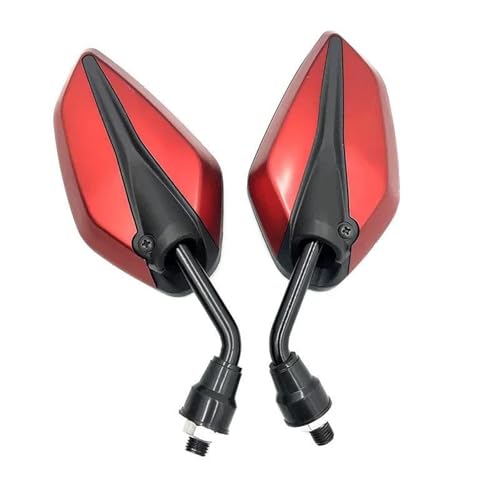 Motorrad Spiegel Set Universal Motorrad Rückspiegel Modifikation Zubehör Umkehr Spiegel Reflektierende Spiegel Ersatz Teile Lenkerendenspiegel Motorrad(Red) von ZGVGFAFLPQ