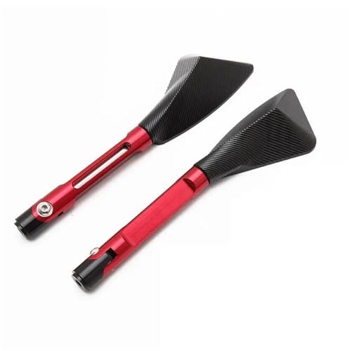 Motorrad Spiegel Set Universal Motorrad Rückspiegel Seite Spiegel Motormodifikation Teil Umkehr Hilfs Zubehör Lenkerendenspiegel Motorrad(Red) von ZGVGFAFLPQ