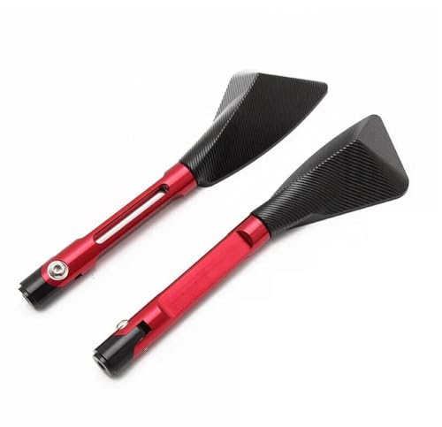 Motorrad Spiegel Set Universal Motorrad Rückspiegel Seite Spiegel Motorrad Änderung Teil Umkehr Hilfs Zubehör Lenkerendenspiegel Motorrad(Red) von ZGVGFAFLPQ