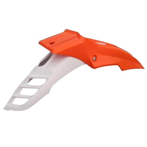 Spritzschutz Schutzabdeckung Motorrad Universal Front Fender Kotflügel Reifen Hugger Schutzblech (Weiß Orange) von ZGVGFAFLPQ