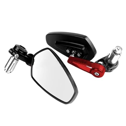 ZGVGFAFLPQ Motorrad Spiegel Set 7/8 "22 Mm Motorrad Rückspiegel Universal Bar End Lenker Spiegel Rückspiegel Zubehör Lenkerendenspiegel Motorrad(Red) von ZGVGFAFLPQ