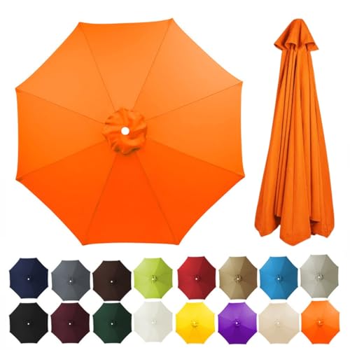 2.7/3/3,5/4 m Terrassenschirm-Ersatzdach for 8 Rippen Markt-/Hof-Tischschirm-Ersatzabdeckung runder Sonnenschirm-Abdeckungsstoff for den Außenbereich(Orange,3.5m) von ZGWRYI