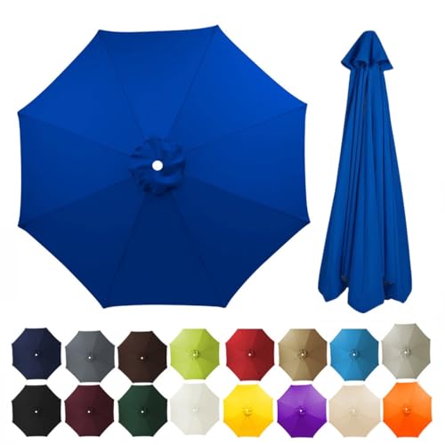 2.7/3/3,5/4 m Terrassenschirm-Ersatzdach for 8 Rippen Markt-/Hof-Tischschirm-Ersatzabdeckung runder Sonnenschirm-Abdeckungsstoff for den Außenbereich(Royal blue,4m) von ZGWRYI