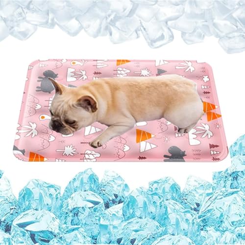 2025 Verbesserte Hundekühlmatte Haustier-Sommer-Wende-Kühlkissen mit kaltem Gel selbstkühlendes Kissen leicht waschbar kühlendes Schlafbett for Hunde und Katzen(Type B,60x90cm) von ZGWRYI