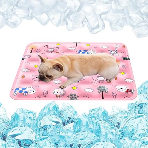 2025 Verbesserte Hundekühlmatte Haustier-Sommer-Wende-Kühlkissen mit kaltem Gel selbstkühlendes Kissen leicht waschbar kühlendes Schlafbett for Hunde und Katzen(Type D,30x40cm) von ZGWRYI