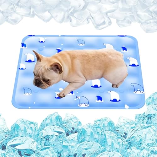 2025 Verbesserte Hundekühlmatte Haustier-Sommer-Wende-Kühlkissen mit kaltem Gel selbstkühlendes Kissen leicht waschbar kühlendes Schlafbett for Hunde und Katzen(Type F,60x90cm) von ZGWRYI