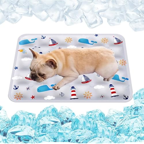 2025 Verbesserte Hundekühlmatte Haustier-Sommer-Wende-Kühlkissen mit kaltem Gel selbstkühlendes Kissen leicht waschbar kühlendes Schlafbett for Hunde und Katzen(Type G,60x90cm) von ZGWRYI