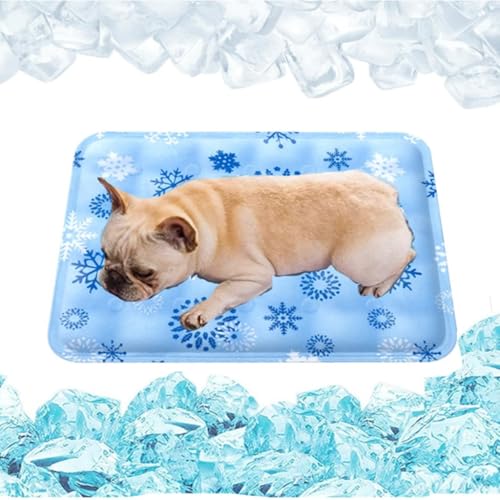 2025 Verbesserte Hundekühlmatte Haustier-Sommer-Wende-Kühlkissen mit kaltem Gel selbstkühlendes Kissen leicht waschbar kühlendes Schlafbett for Hunde und Katzen(Type H,40x50cm) von ZGWRYI