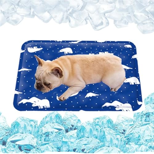 2025 Verbesserte Hundekühlmatte Haustier-Sommer-Wende-Kühlkissen mit kaltem Gel selbstkühlendes Kissen leicht waschbar kühlendes Schlafbett for Hunde und Katzen(Type I,40x50cm) von ZGWRYI