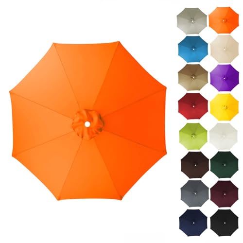3/3,5/4 m Marktschirm-Überdachung Terrassenschirm-Ersatzabdeckung 8 Rippen runde Polyesterabdeckung UV-Schutzstoff(Orange,3.5m) von ZGWRYI