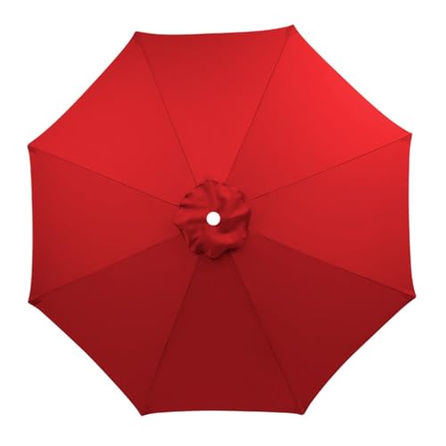 3/3,5/4 m Terrassenschirm-Ersatzdach for 8-Speichen-Markttisch Ersatz-Oberabdeckung runder Sonnenschirm UV-Schutztuch for den Garten for den Außenbereich Hinterhofpool(Bright red,3m) von ZGWRYI