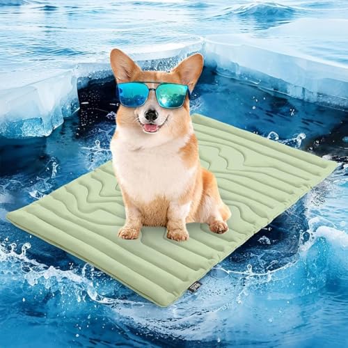 Cooling Mat Dog,cooling mat for Summer,Self-Coolings Mats for Pets,Ice Pad,Abrasion and Bite Resistant(Green,20 * 16in) von ZGWRYI