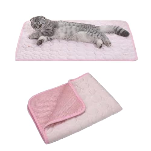 Cooling Mat for Dogs,Large Cool mat Made of Self-Coolings Ice Silk,Cools Beds,Cold Gel Pad,for Cats and Dogs(Pink,L) von ZGWRYI