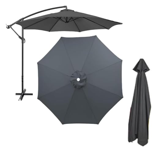 Ersatzbezug for Sonnenschirme,Ersatzstoff for Schirme,Gartenschirmbezug aus Polyester,Ersatzdach for Standardschirme,Ampelschirme,versetzte Hängeschirme(Gray,Eight-bone 300cm) von ZGWRYI