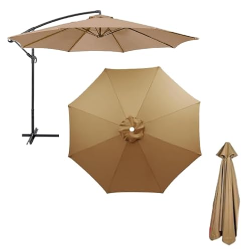 Ersatzbezug for Sonnenschirme,Ersatzstoff for Schirme,Gartenschirmbezug aus Polyester,Ersatzdach for Standardschirme,Ampelschirme,versetzte Hängeschirme(Khaki,Eight-bone 270cm) von ZGWRYI
