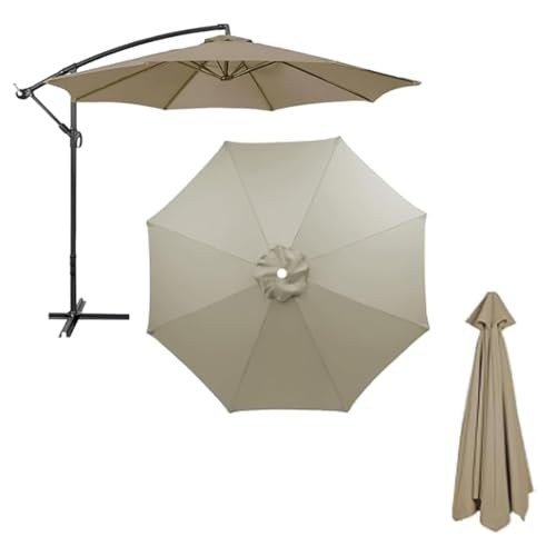 Ersatzbezug for Sonnenschirme,Ersatzstoff for Schirme,Gartenschirmbezug aus Polyester,Ersatzdach for Standardschirme,Ampelschirme,versetzte Hängeschirme(Light gray,Six-bone 250cm) von ZGWRYI