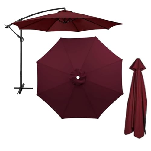 Ersatzbezug for Sonnenschirme,Ersatzstoff for Schirme,Gartenschirmbezug aus Polyester,Ersatzdach for Standardschirme,Ampelschirme,versetzte Hängeschirme(Wine red,Six-bone 250cm) von ZGWRYI