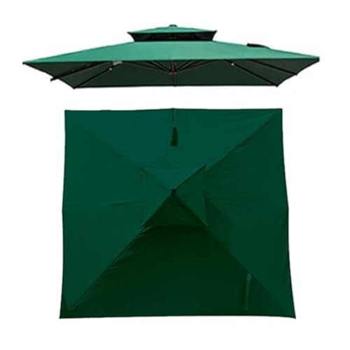 Ersatzdach for Ampelschirme quadratisch for die Terrasse versetzter Schirm Stoffersatz Außenabdeckung Marktschirm Schirmstoffersatz for den Garten im Hof(Green) von ZGWRYI