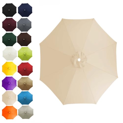Ersatzdach for Terrassenschirm 3/3,5/4 m Tischschirme for den Außenbereich for 8-Rippen-Sonnenschirmabdeckung wasserdichtes UV-Dach for die Terrasse im Freien(Beige,3.5m) von ZGWRYI