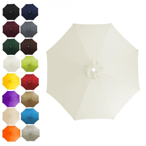 Ersatzdach for Terrassenschirm 3/3,5/4 m Tischschirme for den Außenbereich for 8-Rippen-Sonnenschirmabdeckung wasserdichtes UV-Dach for die Terrasse im Freien(Off-white,3m) von ZGWRYI