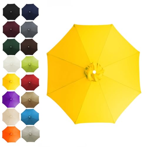 Ersatzdach for Terrassenschirm 3/3,5/4 m Tischschirme for den Außenbereich for 8-Rippen-Sonnenschirmabdeckung wasserdichtes UV-Dach for die Terrasse im Freien(Yellow,4m) von ZGWRYI