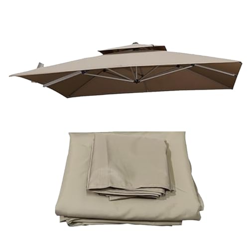 Ersatzdach for versetzten quadratischen Terrassenschirm Ersatzdach for Sonnenschirm Ersatzstoff for Tischschirm im Freien(Kaki,300cmx300cm) von ZGWRYI