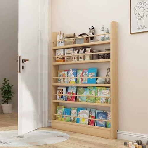 Offenes Lagerregal hinter der Tür Bücherregal hinter Türen Zeitschriftenregal Bodenbücherregale Präsentationsregale an der Wand ultradünnes aus Holz for Schlafzimmer und Wohnzimmer(70x10x163cm) von ZGWRYI