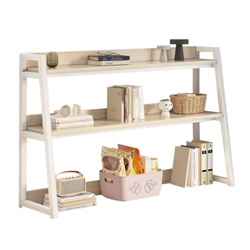 Trapezförmiges Büroregal mit 3 Ebenen multifunktionales Schreibtisch-Bücherregal regal für Schlafsäle und Schreibtische Mit Anti-Rutsch-Pads(Natural,115 x 32 x 90cm) von ZGWRYI