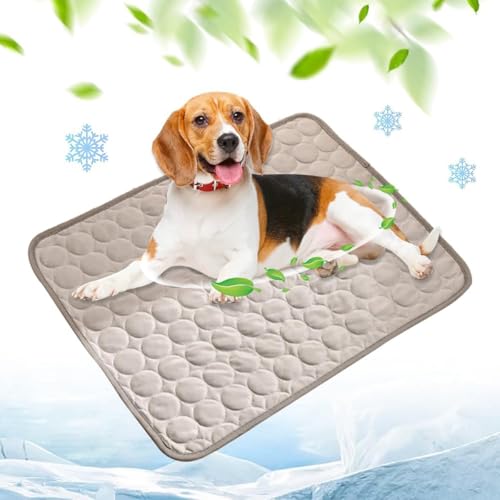 ZGWRYI 2025 Upgrade Large Self-Cooling Ice Silk Pet Mat Cold Gel Pad,Abrasion Bite Resistant Summer Cooling Bed for Dogs Cats(Light Gray,XL) von ZGWRYI