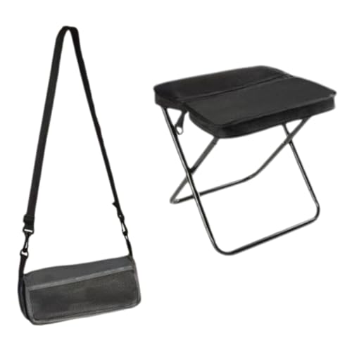 ZGWRYI Camping Stool Portable,Foldable Backpack Stool,Folding Mini Outdoor Chair,with Zippered Carry Bag for Fishing Travelling Hiking Backpacking Picnics(Black,29 * 25 * 31cm) von ZGWRYI