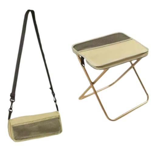ZGWRYI Camping Stool Portable,Foldable Backpack Stool,Folding Mini Outdoor Chair,with Zippered Carry Bag for Fishing Travelling Hiking Backpacking Picnics(Khaki,29 * 25 * 31cm) von ZGWRYI