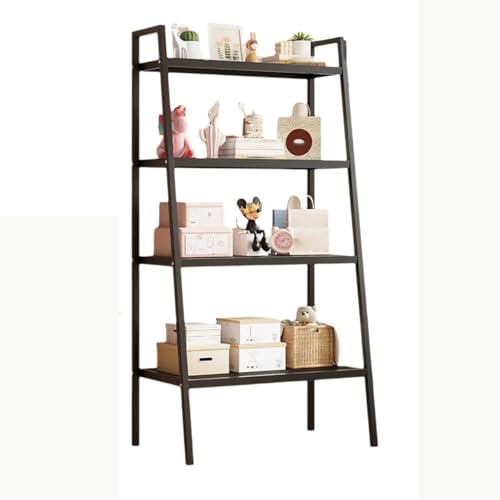 ZGWRYI Mehrschichtiges Leiter-Bücherregal,Badezimmer-Aufbewahrungs-Organizer,Pflanzenständer,for Wohnzimmer,Küche,Schlafzimmer,Balkon(Black,Fourth Layer 60 * 35 * 150cm) von ZGWRYI