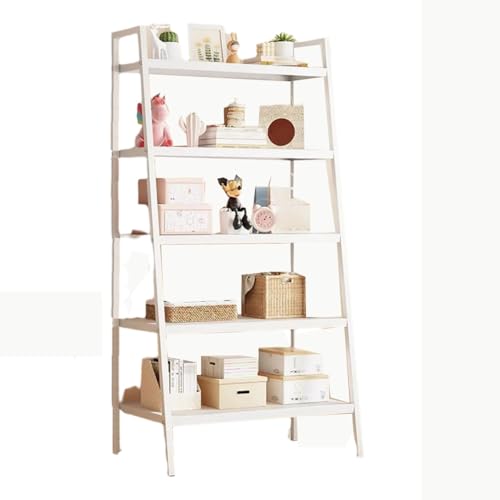 ZGWRYI Mehrschichtiges Leiter-Bücherregal,Badezimmer-Aufbewahrungs-Organizer,Pflanzenständer,for Wohnzimmer,Küche,Schlafzimmer,Balkon(White,Fifth Layer 35 * 35 * 150cm) von ZGWRYI
