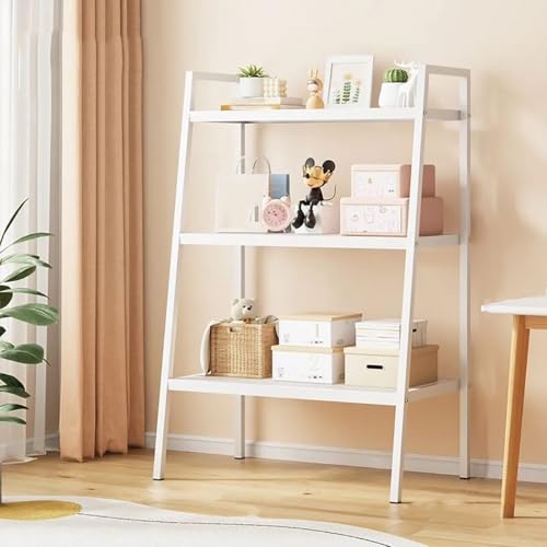 ZGWRYI Metal Ladder Bookcase Bathroom Storage Shelving Tier Storage Rack Multi-Use Shelving Unit for Kitchen,Balcony,Office Plant Stand(White,Third Layer 60 * 35 * 113cm) von ZGWRYI