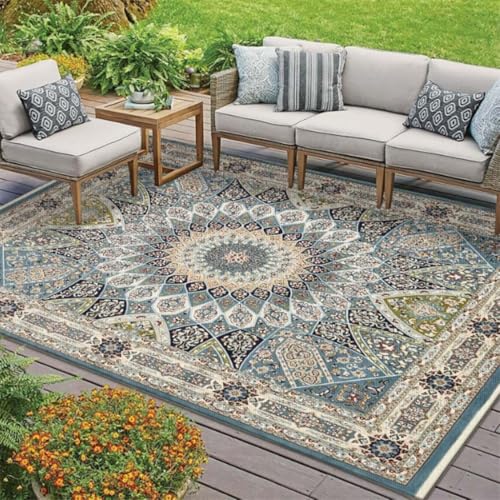 ZGWRYI Outdoor-Teppich for Terrassen Gärten zusammenklappbar tragbar Teppichmatte aus Kristallsamt Terrassenteppiche for Terrassenbeläge Wohnmobil Hinterhof Balkon Camping(Style 2,50 * 80cm) von ZGWRYI