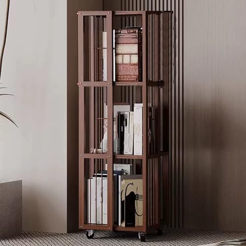 ZGWRYI Rotating Bookshelf Tier revolving Bookcase Bamboo Floor Standing Bookcase with 360° for Small Space Living Room Bedroom Study Room(Brown,37 * 37 * 100cm) von ZGWRYI