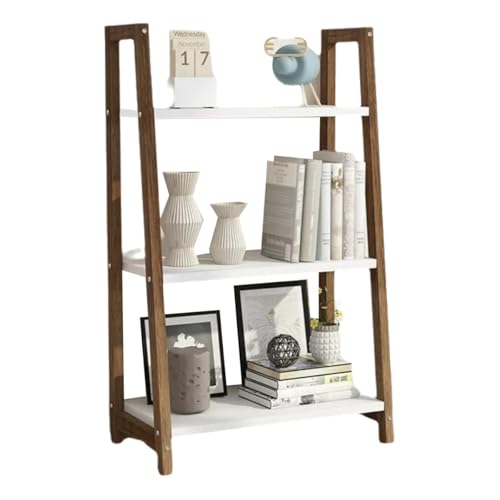 ZGWRYI Schiefes Bücherregal,Bücherregal Mit Mehreren Ebenen,freistehende Aufbewahrungsregale,Regale for Wohnzimmer,Schlafzimmer,Küche,Pflanzenständer(Brown,50 * 30 * 110cm) von ZGWRYI