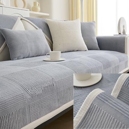ZGWRYI Sofabezug Anti-Rutsch Sofa Schutzhülle,Sofabezüge,Waschbarer Couch Überzug für 1/2/3/4 Sitzers L-Form Sofa,Sommer- und Jahresgebrauch(Grau,70 * 150cm) von ZGWRYI