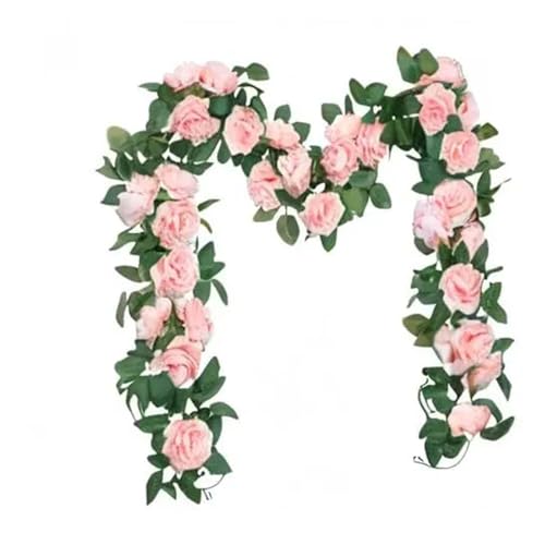 ZGXNYI 200 cm traumhafte künstliche Girlanden mit Seidenrosenblütenranken – Schaffen Sie eine ruhige und Elegante Atmosphäre for Hochzeiten(Pink) von ZGXNYI