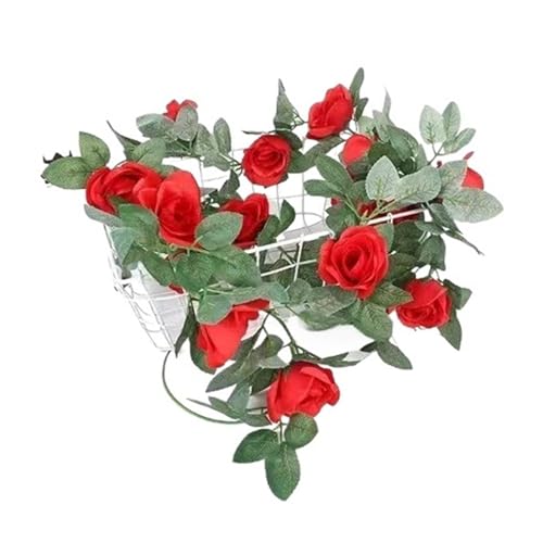ZGXNYI 2M 16Köpfe Rosengirlande for Hochzeitsdekorationen Gefälschte Blumenreben Künstliche Blumengirlande for Verlobungszeremonie Dekor(Red) von ZGXNYI