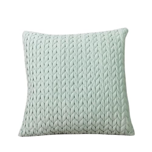 ZGXNYI Eleganter gesteppter Kissenbezug aus Samt for Sofa und Wohnzimmer(Mint Green,50x50cm) von ZGXNYI